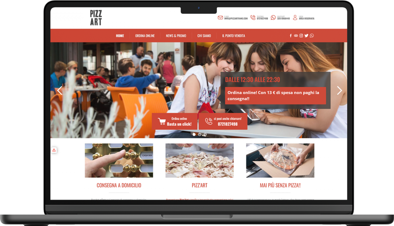 Pizz'Art sito desktop
