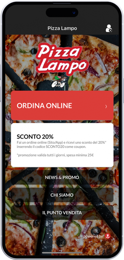 Pizza Lampo sito mobile
