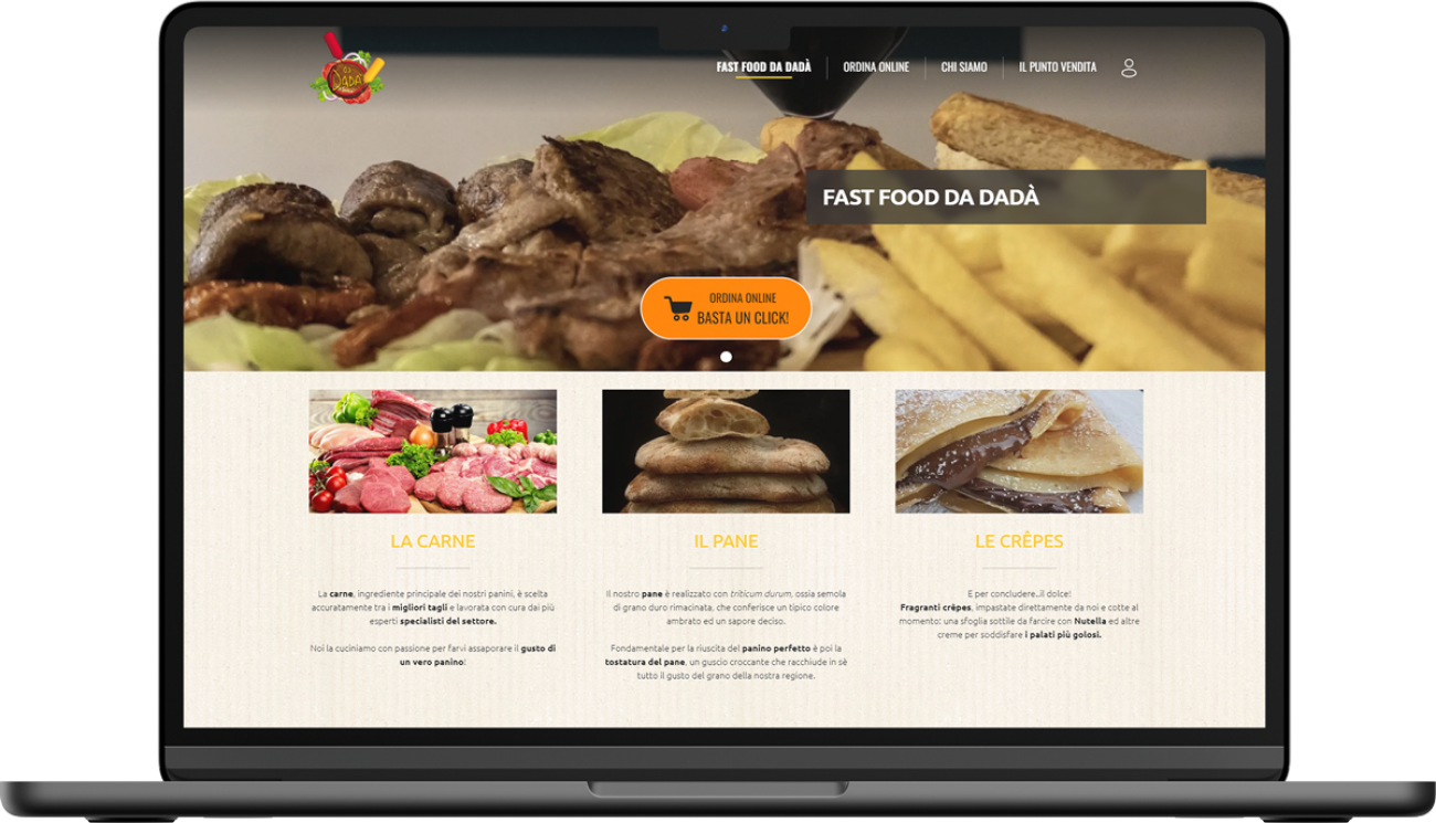 Fast Food Da Dadà sito desktop