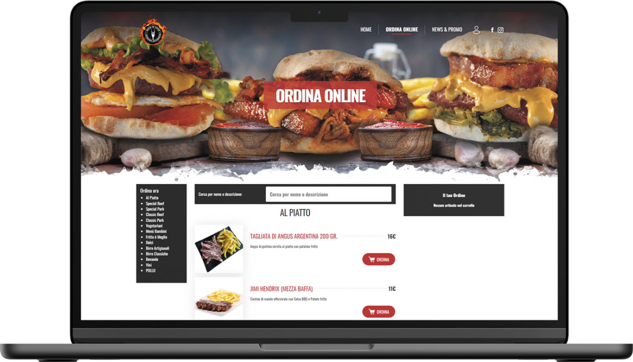Rock 'n' Food Barbecue e Smoker sito desktop