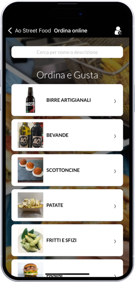 AO Street Food sito mobile