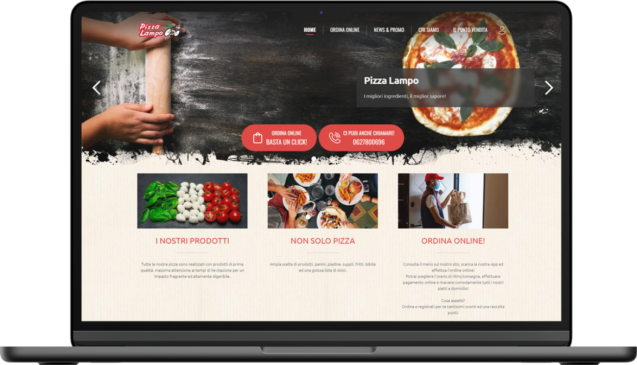 Pizza Lampo sito desktop