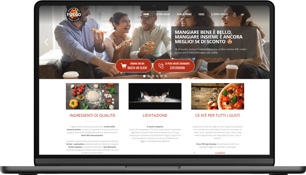 Pizzeria Fuego sito desktop